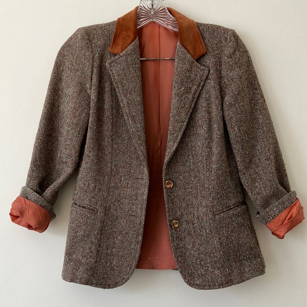 Vintage Tweed Wool Blazer + Skirt